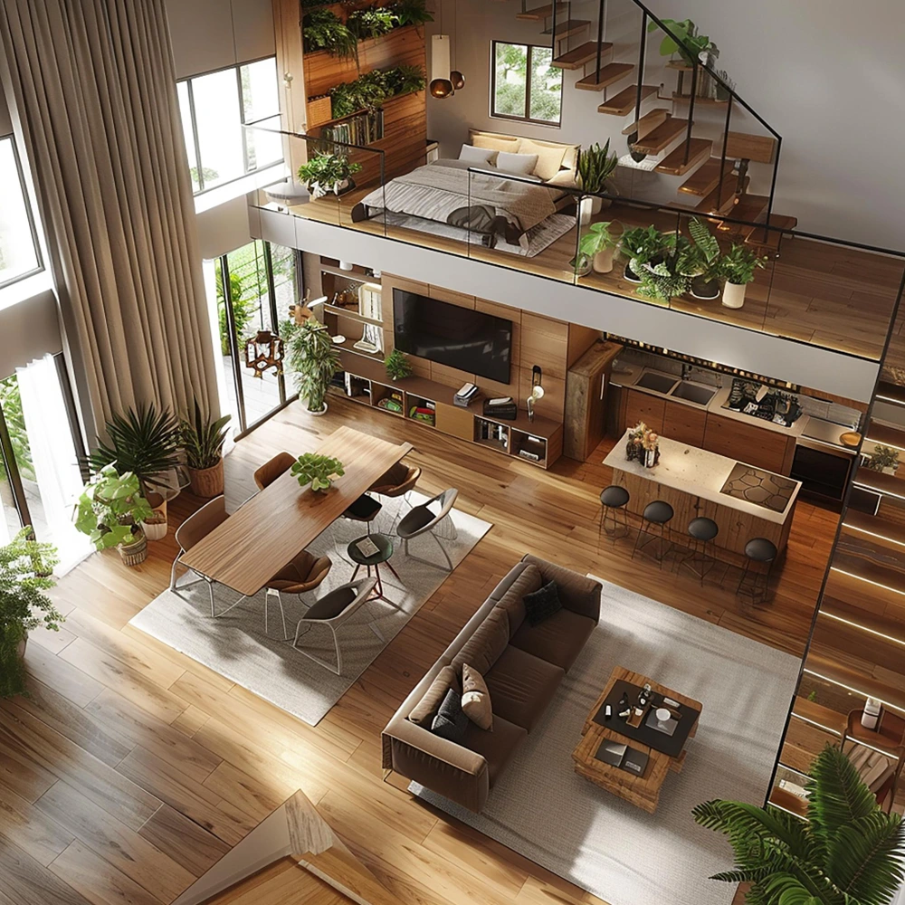varias habitaciones con suelo laminado